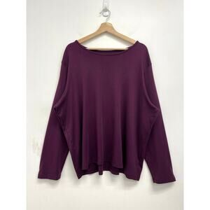 L.L.Bean Supima Cotton Wide Round Neck Basic Layering Long Sleeve Tee Plus 3X